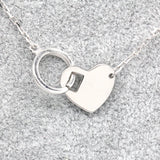 925 Silver Heart Circle Pendant Necklace Romantic Jewelry for Women Girls