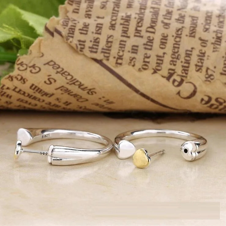 925 Silver Heart Classic jacket Double Sided Earrings