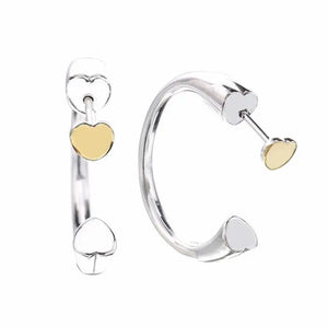 925 Silver Heart Classic jacket Double Sided Earrings