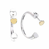 925 Silver Heart Classic jacket Double Sided Earrings