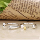 925 Silver Heart Classic jacket Double Sided Earrings