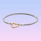 925 Silver Heart Closure Bracelet for Women