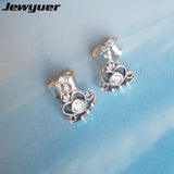 925 Silver Heart Crown Stud Earrings My Princess ER540