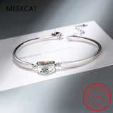 925 Silver Heart Cut Moissanite Gemstone Bracelet for Women