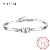 925 Silver Heart Cut Moissanite Gemstone Bracelet for Women