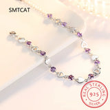 925 Silver Heart Cut Moissanite Diamond Bracelet For Women