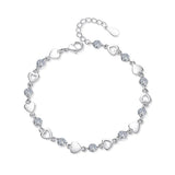 925 Silver Heart Cut Moissanite Diamonds Bracelet