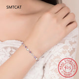 925 Silver Heart Cut Moissanite Diamond Bracelet For Women