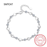 925 Silver Heart Cut Moissanite Diamond Bracelet For Women