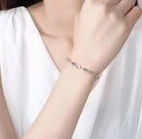 925 Silver Heart Cut Moissanite Diamond Bracelet For Women
