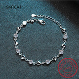 925 Silver Heart Cut Created Moissanite Diamond Bracelet Bangle
