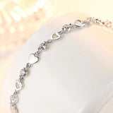 925 Silver Heart Cut Moissanite Diamonds Bracelet
