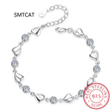 925 Silver Heart Cut Created Moissanite Diamond Bracelet Bangle