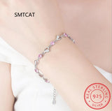 925 Silver Heart Cut Created Moissanite Diamond Bracelet Bangle