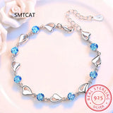 925 Silver Heart Cut Created Moissanite Diamond Bracelet Bangle