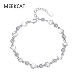 925 Silver Heart Cut Moissanite Diamonds Bracelet