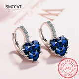 925 Silver Heart Moissanite Drop Earrings