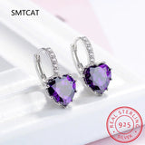 925 Silver Heart Moissanite Drop Earrings