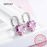 925 Silver Heart Moissanite Drop Earrings