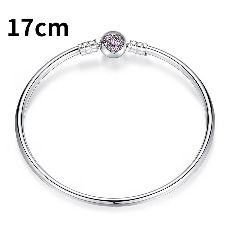 925 Silver Heart Bracelet Women's Jewelry