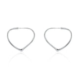 925 Silver Heart Hoop Earrings Wedding Charm Gift