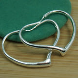925 Silver Heart Hoop Earrings Wedding Charm Gift