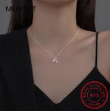 925 Silver Heart Key Pendant Necklace Women Birthday Gift BSN291