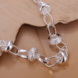 925 Silver Heart Love Chain Bracelet For Women Party Engagement Wedding