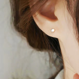 925 Silver Heart Love Flower Stud Earrings for Women