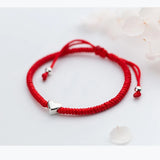 925 Silver Heart Red Rope Bracelet Women Friendship Jewelry