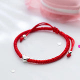 925 Silver Heart Red Rope Bracelet Women Friendship Jewelry