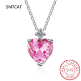 925 Silver Heart Moissanite Pendant Necklace 0.5CT D Round Cut Diamond for Women