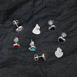 925 Silver Heart Necklace Bracelet Jewelry Set