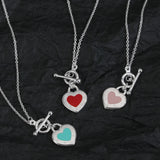 925 Silver Heart Necklace Bracelet Jewelry Set