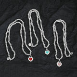 925 Silver Heart Necklace Bracelet Jewelry Set