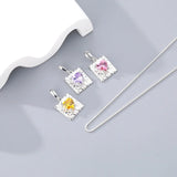 925 Sterling Silver Heart Necklace For Women Twelve Colourful Pendant