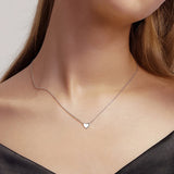 925 Silver Heart Necklace Women Wedding Choker Bridal Jewelry Kpop Gift