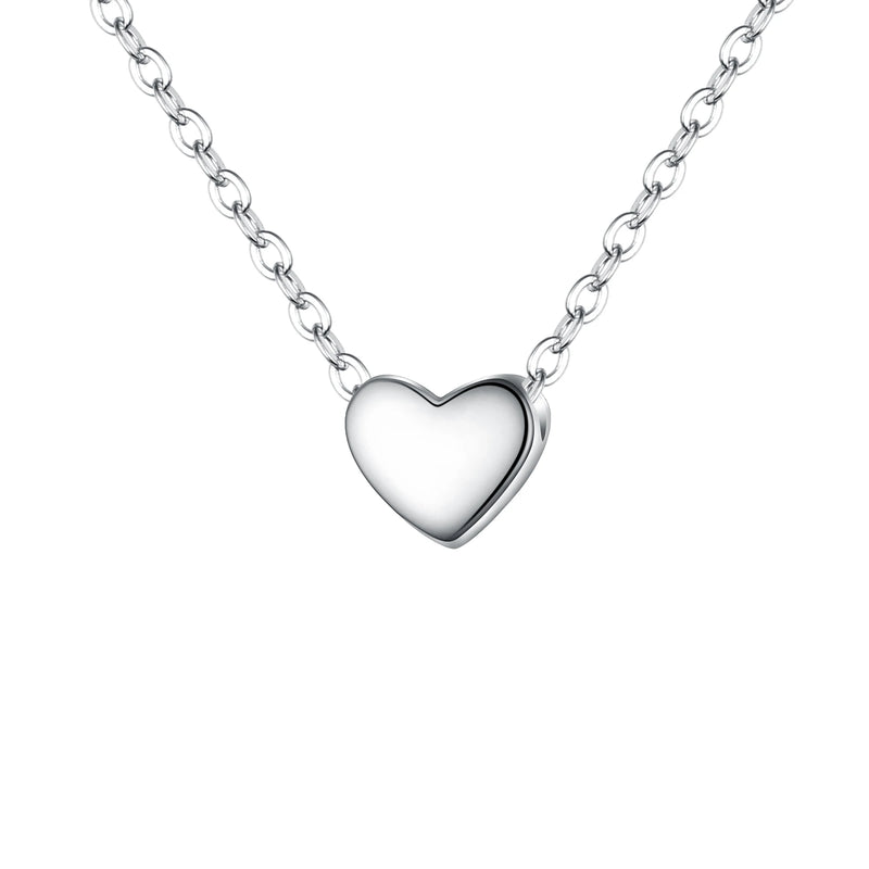 925 Silver Heart Necklace Women Wedding Choker Bridal Jewelry Kpop Gift