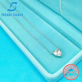 925 Silver Heart Necklace Pendant with Cubic Zircon CZ