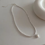 925 Silver Heart Pearl Choker Necklace for Women - Fine Jewelry