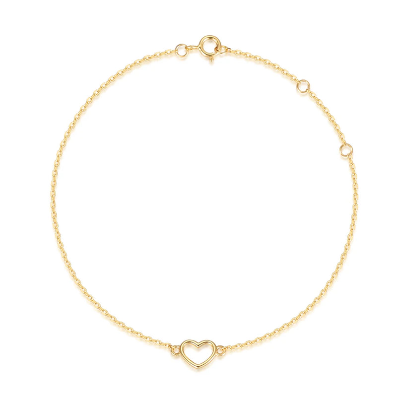 925 Silver Heart Pendant Bracelet for Women