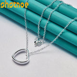 925 Silver Heart Pendant Necklace 16-30 Inch Chain Women Party Engagement