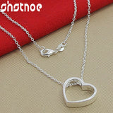 925 Silver Heart Pendant Necklace 16-30 Inch Chain Women Party Engagement