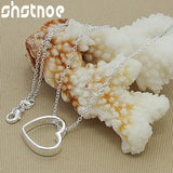 925 Silver Heart Pendant Necklace 16-30 Inch Chain Women Party Engagement