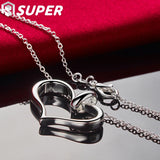 925 Silver Heart Pendant Necklace 18 Inch Chain Wedding Jewelry