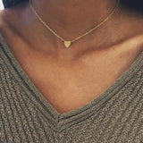 925 Silver Heart Pendant Necklace for Women Minimalist Choker Chain Jewelry