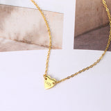 925 Silver Heart Pendant Necklace for Women Minimalist Choker Chain Jewelry