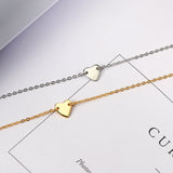 925 Silver Heart Pendant Necklace for Women Minimalist Choker Chain Jewelry