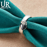 925 Silver Heart Pendant Ring Charm Jewelry