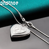 925 Silver Heart Photo Frame Pendant Necklace Wedding Party Jewelry
